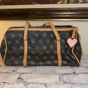 Dooney & Bourke Black Handbag with Multicolor Logo